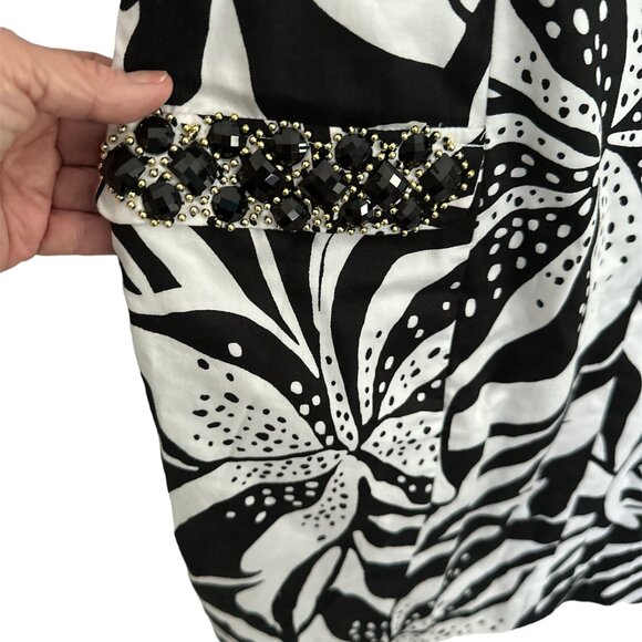 Lilly Pulitzer Forsythia Black & White Embellished Dress - Like New Size 10 - Picture 3 of 7